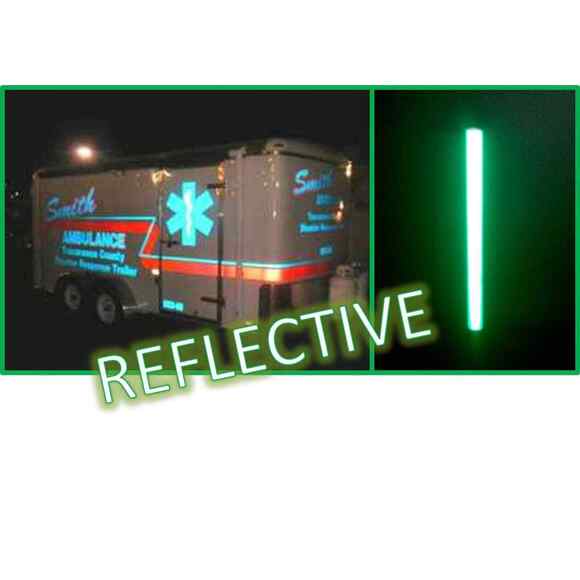 GREEN Reflective Diamond Grade Safety Tape Sticker Adhesive Caution Tape 4" x 9" - Picture 2 of 10